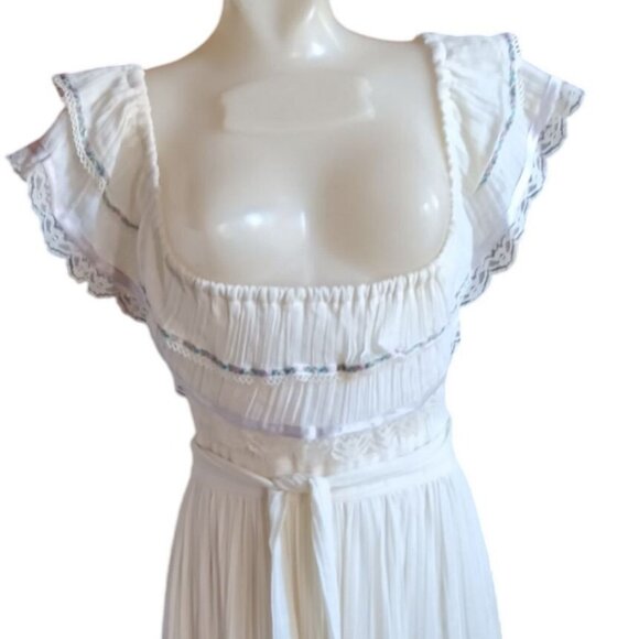 Vintage Dress 9 Gunne Sax Jessica San Francisco Boho Maxi Mexican Spanish Ren - Picture 4 of 11